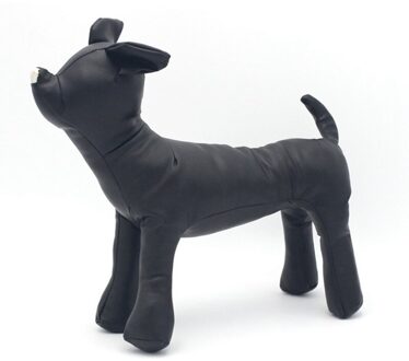 Lederen Hond Mannequins Staande Positie Hond Modellen Speelgoed Huisdier Dier Winkel Etalagepop zwart S