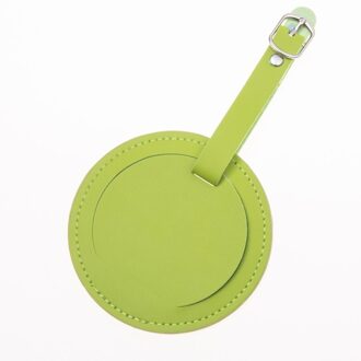 Lederen Koffer Effen Kleur Ronde Bagagelabel Label Zak Hanger Handtas Reizen Accessoires Naam Id Adres Tags LT27A groen
