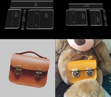 Lederen Mini Handtas Transparant Acryl Template Naaien Snijden Acryl Patroon Lederen Tas Naaien Mold Diy Stencil Levert groot Template
