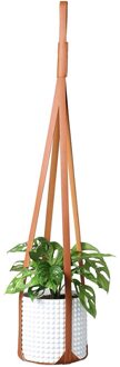 Lederen Plant Hanger Opknoping Planter Bloempot Houder Voor Indoor Planten Cactus Succulent bruin