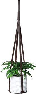 Lederen Plant Hanger Opknoping Planter Bloempot Houder Voor Indoor Planten Cactus Succulent chocola