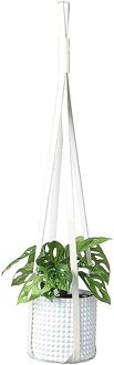Lederen Plant Hanger Opknoping Planter Bloempot Houder Voor Indoor Planten Cactus Succulent wit