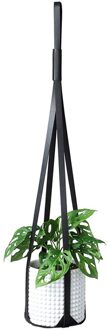 Lederen Plant Hanger Opknoping Planter Bloempot Houder Voor Indoor Planten Cactus Succulent zwart