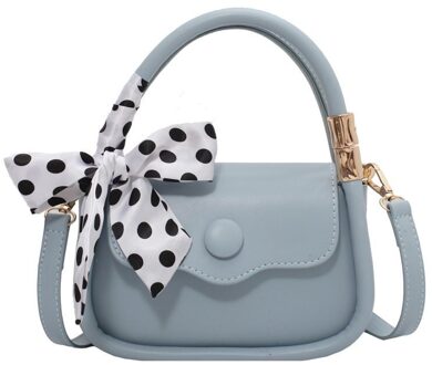 Lederen Pu Clamshell Crossbody Tas Luxe Handtas Goed Selling Effen Kleur Mode Schoudertas Blauw