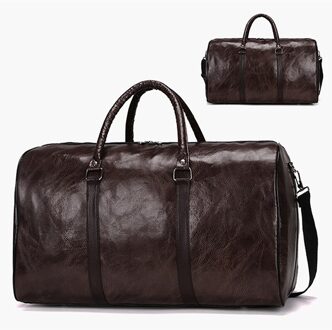Lederen Reistas Grote Duffle Onafhankelijke Grote Fitness Tassen Handtas Tas Bagage Schoudertas Zwarte Mannen Mode Rits Pu koffie