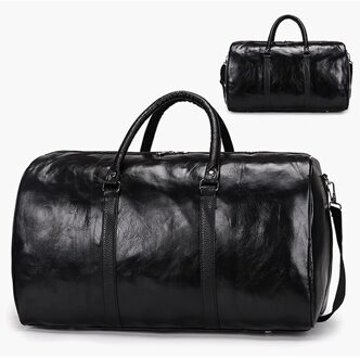 Lederen Reistas Grote Duffle Onafhankelijke Grote Fitness Tassen Handtas Tas Bagage Schoudertas Zwarte Mannen Mode Rits Pu