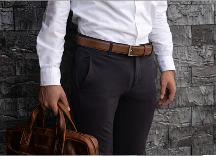 Lederen riem carson cm Klaproos - 105