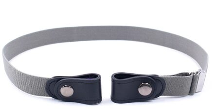 Lederen Riem Zonder Gesp Elastische Onzichtbare Elastische Riem Geen Verhoogde Problemen Vrouwen/Mannen Kinderen Jeans Riemen #30 grijs