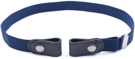 Lederen Riem Zonder Gesp Elastische Onzichtbare Elastische Riem Geen Verhoogde Problemen Vrouwen/Mannen Kinderen Jeans Riemen #30 marine