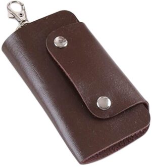 Lederen Sleutel Organizer Case Sleutelhanger Houder Magnetische Button Bag Autosleutel Tas Portemonnee sleutelhouder porta llaves ключница Bruin