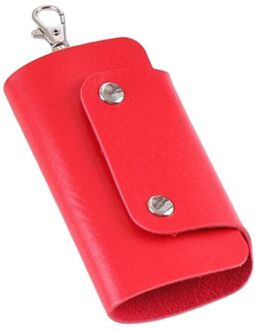 Lederen Sleutel Organizer Case Sleutelhanger Houder Magnetische Button Bag Autosleutel Tas Portemonnee sleutelhouder porta llaves ключница Rood