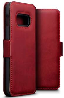lederen slim folio wallet hoes - Samsung Galaxy S10e - Rood