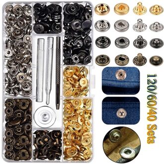Lederen Snap Fasteners Kit,12.5Mm Metalen Knop Snaps Drukknopen, 160/240/480 Stuks Gereedschap, 4 Kleur Lederen Snaps Voor Kleding, Jassen