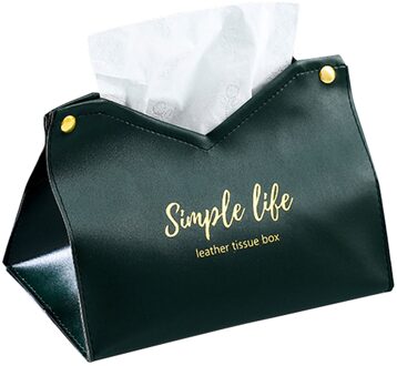 Lederen Tissue Box Cover Tissue Papier Opbergdoos Rechthoek Papier Houder Desktop Storage Container Home Office Auto Accessoires