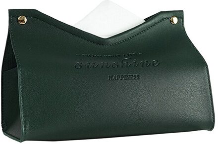 Lederen Tissue Doos Auto Wc Pompen Doos Thuis Woonkamer Decoratie Slaapkamer Keuken Desktop Nordic Grote Opbergdoos groen