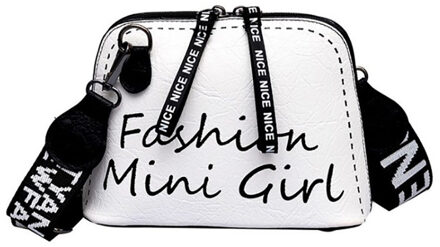 Lederen Vrouwen Messenger Bag Brede Schouderriem Kleine Crossbody Shell Tas Vrouwen Mode Wilde Schoudertas #36 wit