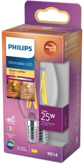 Ledfilamentlamp Kaars - D3,5cm - Dimbaar - Warm Wit - E14 - 1,8w