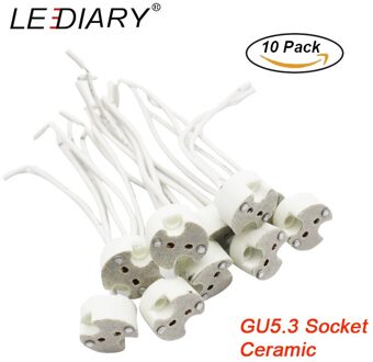 LEDIARY 10PCS MR16 GU5.3 Lamphouder Socket Keramische Lampvoet met Draad Connector Halogeen/LED Lamp Houder 12 v/110 V/220 V Adapter