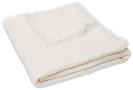 ledikantdeken muslin ivory (75 centimeter x 100 centimeter) Wit