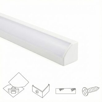 Ledstrip hoekprofiel wit - slim line - compleet inclusief afdekkap 4 meter