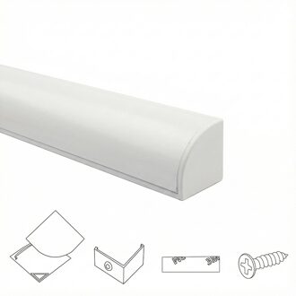 Ledstrip profiel hoek in wit - slim line - compleet inclusief afdekkap 3 meter