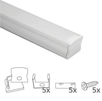 Ledstrip profiel opbouw 2M – 20mm hoog – incl. afdekkap