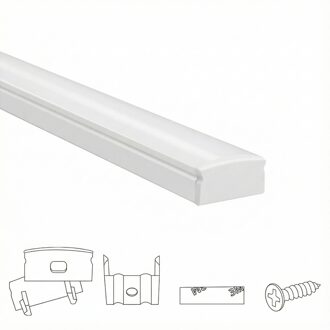 Ledstrip profiel wit opbouw 2m - 7 mm hoog - compleet met afdekkap