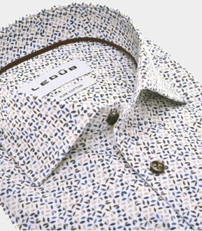 Ledub Business hemd lange mouw le24301 mfn5 0143045/640-000-000 Bruin - 40 (M)