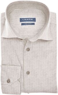 Ledub Overhemd Print Beige - 41,42,43,45