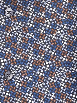 Ledub Overhemd Print Donkerblauw - 40,42