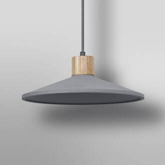 Ledvance Concrete Wood hanglamp, Ø 32 cm, beton, grijs donkergrijs, hout, zwart