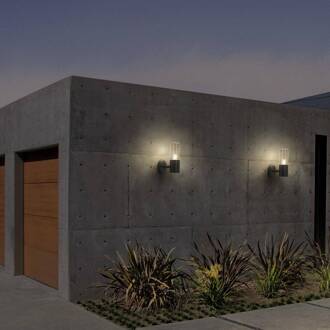 Ledvance Endura Classic Figo cilinder buitenwandlamp, sensor donkergrijs, transparant