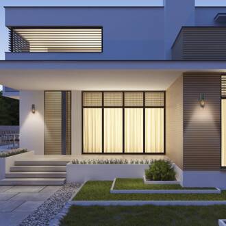 Ledvance Endura Classic Isidor GU10 sensor buitenwandlamp donkergrijs, wit