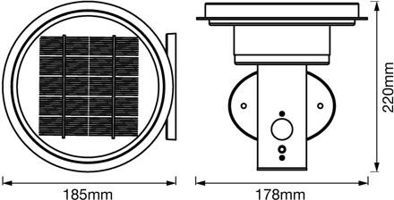 Ledvance Endura Solar Double Circle Wand roestvrij staal