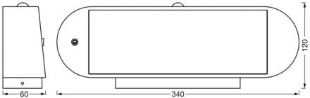 Ledvance Endura Style Solar Oval wandlamp 4000K zwart