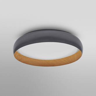 Ledvance LED plafondlamp Orbis Livia Ø 52 cm, grijs, metaal zwart, houtkleurig