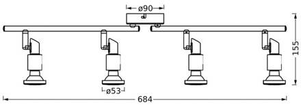 Ledvance LED plafondspot GU10, 4-lamps, wit