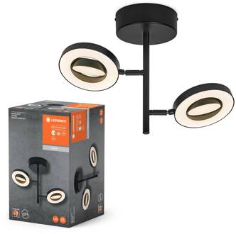 Ledvance LED plafondspot Saturnus, 2-lamps CCT, hoog, zwart