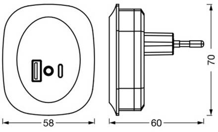 Ledvance Lunetta Edge stekker-nachtlicht wit