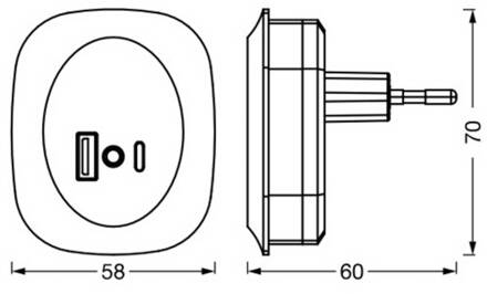 Ledvance Lunetta Edge stekker-nachtlicht zwart