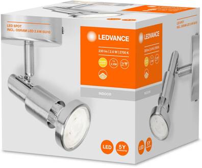 Ledvance Niclas LED spot, nikkel, 1-lamp geborsteld nikkel