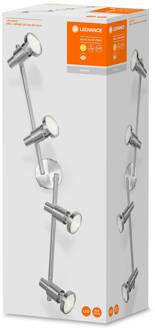Ledvance Niclas LED spot, nikkel, 4-lamps geborsteld nikkel