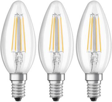 Ledvance OSRAM Set van 3 LED-lampen E14 heldere vlam 4W equivalent aan 40W warmwit