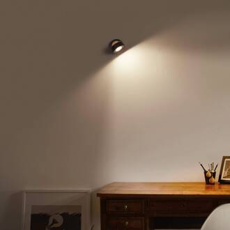Ledvance Pluto LED wandspot, staal, hout, zwart zwart, bruin
