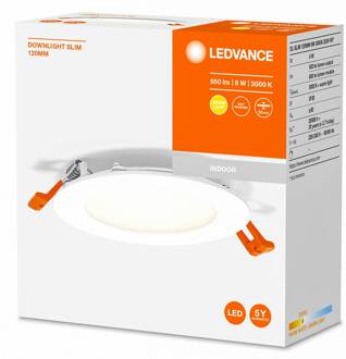 Ledvance Recess Slim LED inbouwlamp Ø12cm 3000K wit