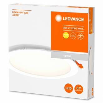 Ledvance Recess Slim LED inbouwlamp Ø22cm 3000K wit