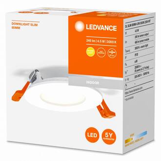 Ledvance Recess Slim LED inbouwlamp Ø8,5cm 3000K wit