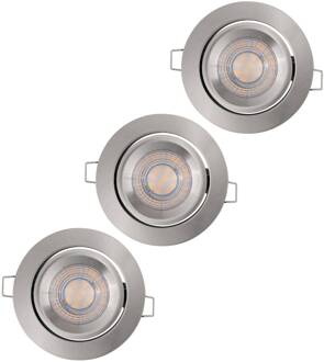 Ledvance Simple Dimbare LED spot in een set van 3, nikkel geborsteld nikkel