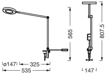 LEDVANCE SUN@Home Panan Desk Disc, klem, wit