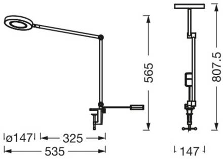 LEDVANCE SUN@Home Panan Desk Disc, klem, zwart